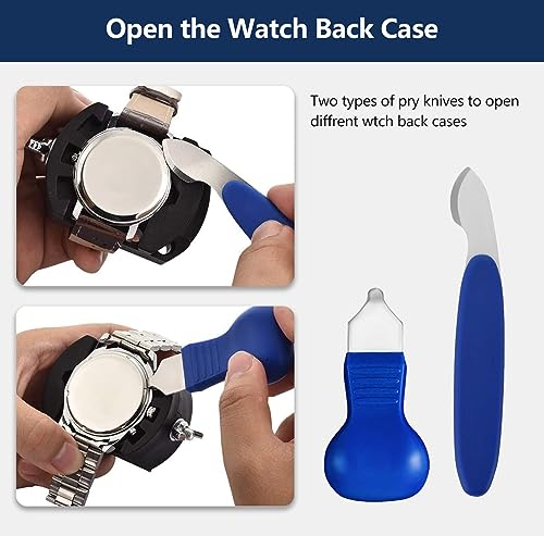 Image of EasyTime Watch Repair Kit, Watch Link Removal Tool, Watch Band Adjustment, Including Watch Back Case Opener, Spring Bar, Watch Repair Press Tool Set