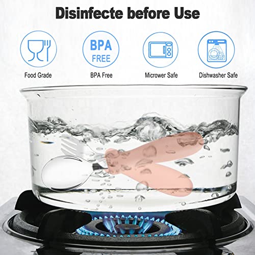 Toddler Utensils Set, 3 Pieces Toddler Utensils Stainless Steel Fork, Spoon And Knife Set With Silicone Holding Design, Socub Children's Flatware Set, Bpa Free, Sage #TOP4