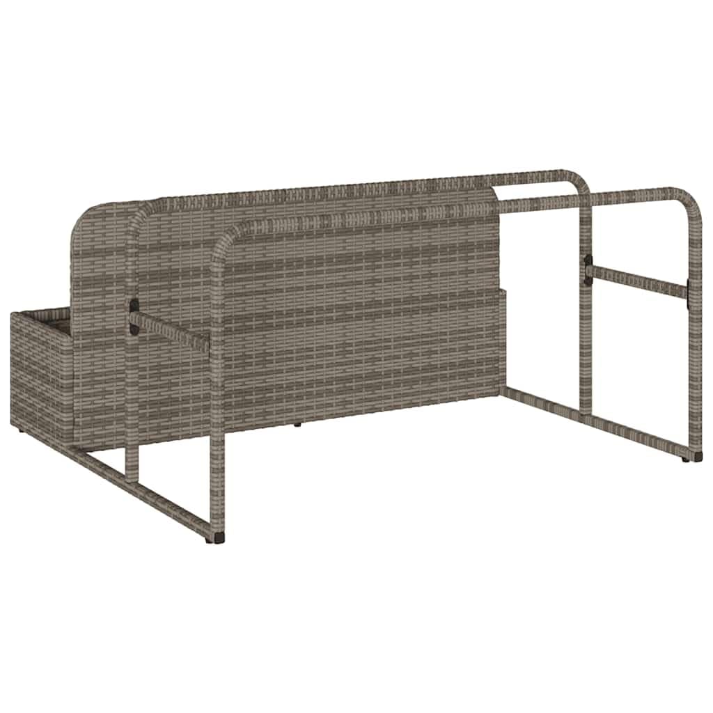vidaXL Pool Aufbewahrungsbehälter Grau 110x100x57 cm Poly Rattan, Pool-Aufbewahrungskorb, Pool-Spielzeugkorb, Aufbewahrungsbox für Pool