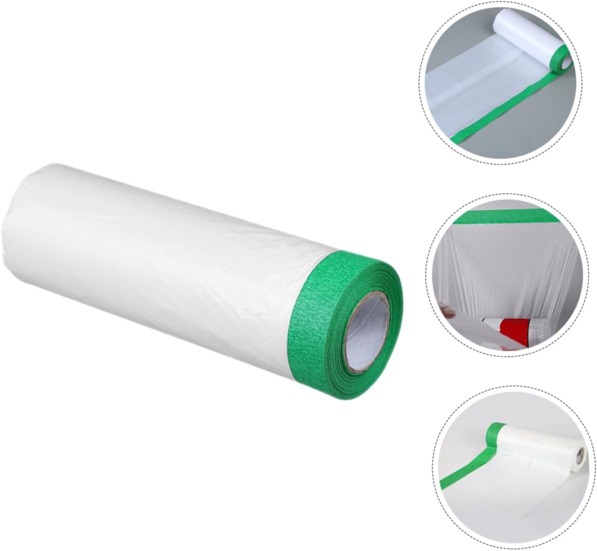 KALLORY Automotive Protective Film 1 Roll, White Plastic Masking Paper