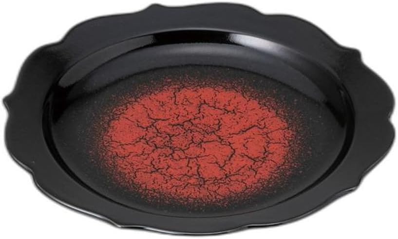 Ryoka Black Crimson 9.4 inch (24.4 x 24.4 x 3.2 cm) | Appetizer Plate, Setomonohonpo