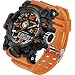 2017 New Brand SANDA Fashion Watch Men G Style Waterproof Sports Military Watches Shock Men's Luxury Analog Quartz Digital Watch (Orange)