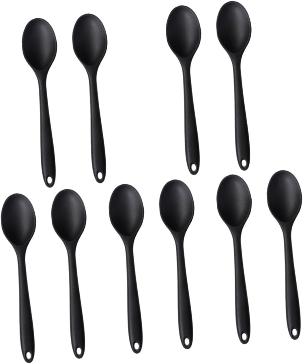 Unomor 10pcs Cooking Spoons Silicone Utensils Stirring and Serving Spoons Nonstick for Kitchen