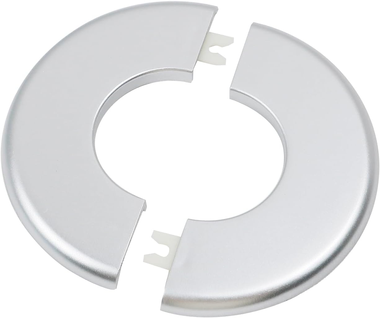 2 Pcs Wall Split Flange, ABS Round Self-Adhesive Escutcheon Plate Buckles Design for 2"/51mm,Silver
