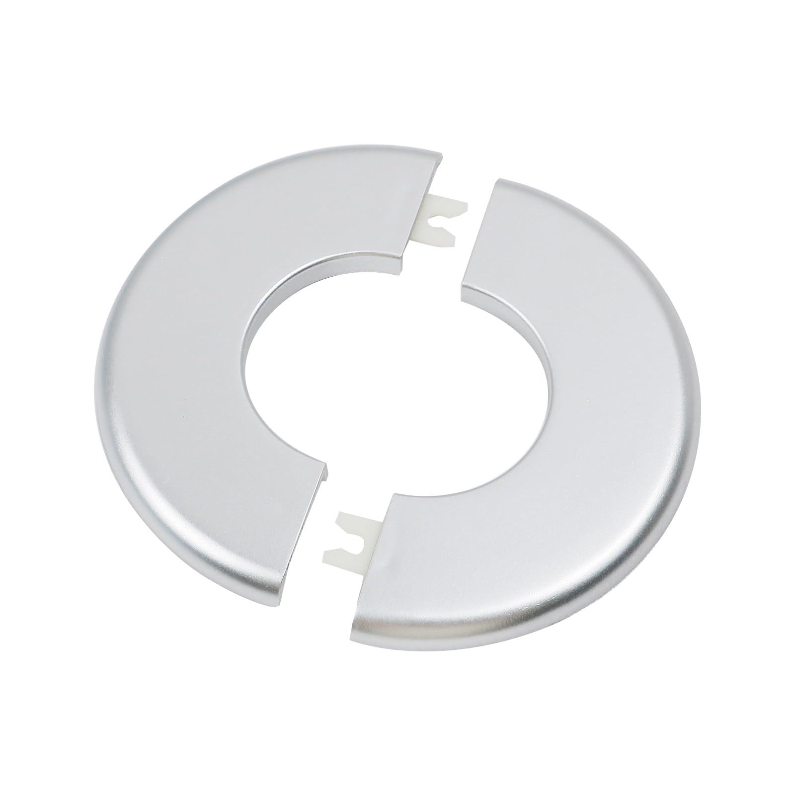 Tsnamay 2 Pcs Wall Split Flange, ABS Round Self-Adhesive Escutcheon Plate Buckles Design for 2"/51mm,Silver