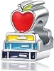 LaBenie Apple and Books Teach Appreciation Charm Bead