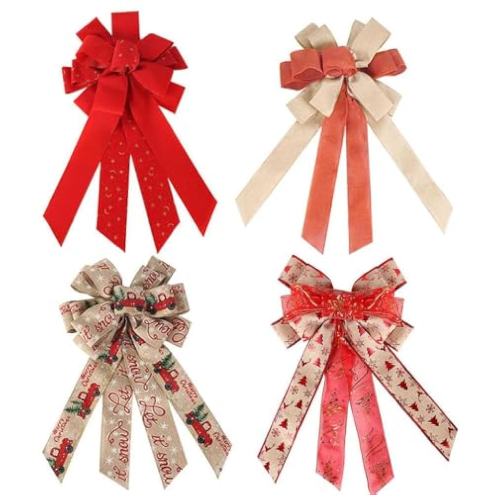 Christmas Bow Festive Decoration Classic Wreath Bow