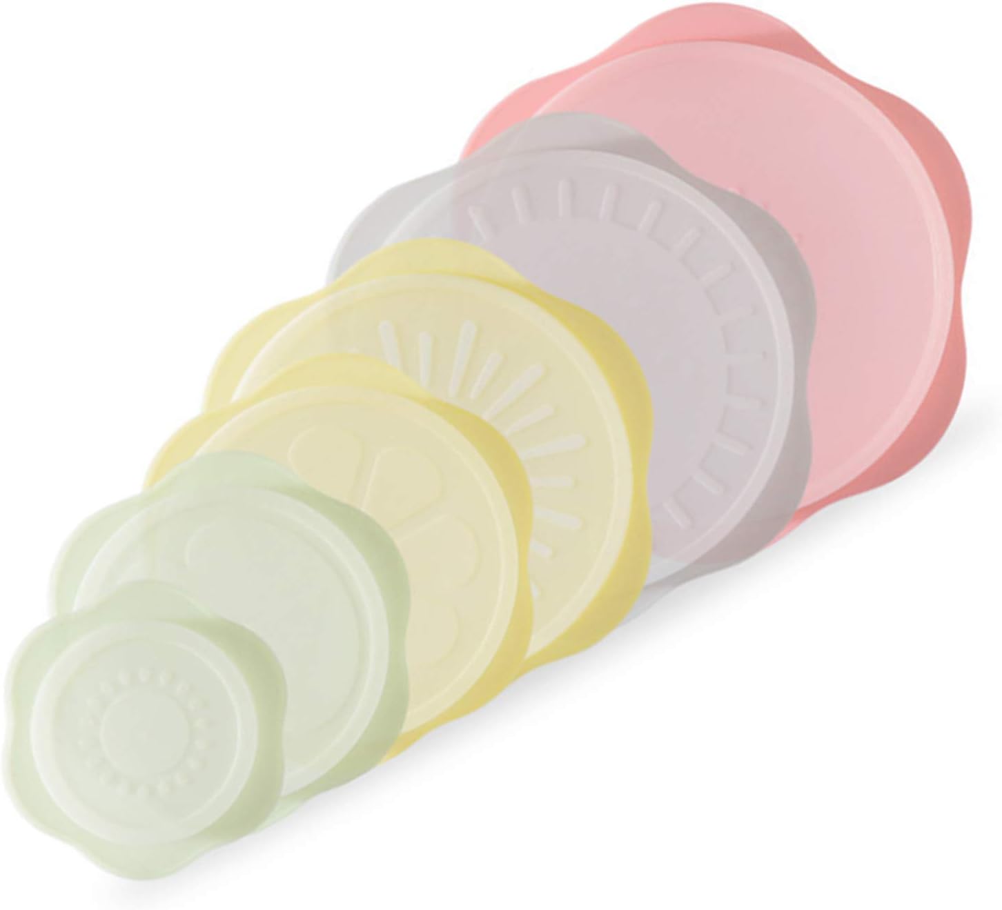 Silicone Stretch Lids Set for Food Storage, Fruit Pattern Food-grade Reusable Silicone Sealing Food Covers for Fresh-keeping Bowl Container Microwave and Dishwasher Safe (6 pcs of Different Sizes)