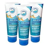 STREAM 2 SEA Sun & Sting Soothing Gel — Sunburn, Insect Bite & Jellyfish Sting After-Sun Care, Antioxidant Blend with Aloe, Green Tea & Wakame, Biodegradable Travel Size 3-Pack, 7.5 Fl Oz Total