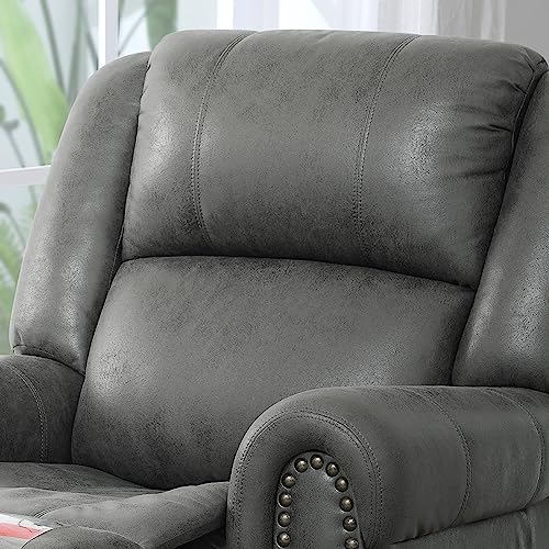 Yuuyee Dual Motors Large Power Lift Recliner Chairs With Massage Heat For Elderly Big People, Lay Flat Sleeper Electric Recliner, Heavy Duty Recliner, Soft Fabric Sofa Chair 2 Remotes Control(Grey) #TOP5