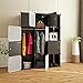 Armadio Modulare a Cubi con Anta Appendiabiti Scaffali Mobile Componibile Modulabile Salvaspazio Storage Organizer Vestiti Armadietto Portatile Casa Design Moderno (BIANCO/NERO, 12 CUBI)