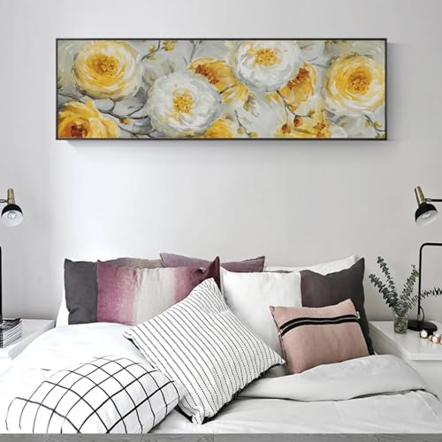 Toile fleurs abstraites 70x170cm pour décorer le mur de votre chambre à coucher