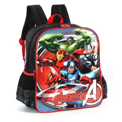 Luxcel, Mochila Heróis Marvel Costa Infantil Escolar Preto Luxcel