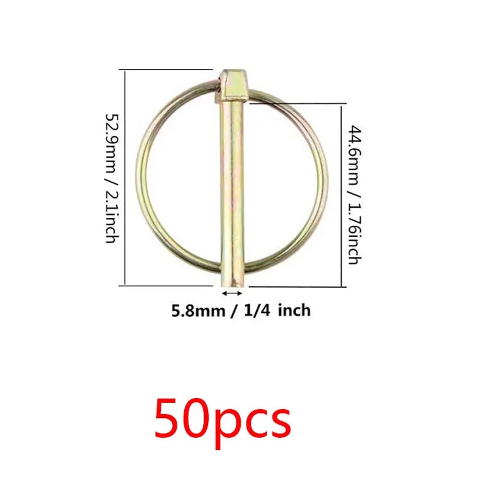 Kit surtido de pasadores resistentes 30/50 piezas for tractores, remolques, camiones y cortacéspedes. Pasadores enganche 3 puntos para Granja Césped Jardín Remolques(M6x45 (50pcs))
