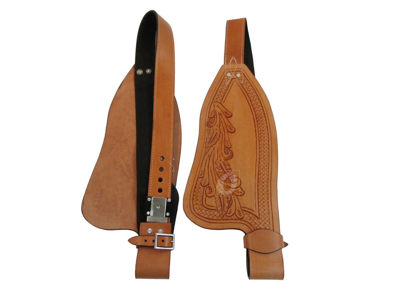 Rodeo Western Saddle Fender Ranch Tooled Leather Horse Pleasure Replacement Pair