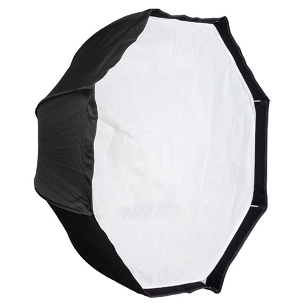 Przenośny składany ośmiokątny parasol softbox dyfuzor reflektor do studia fotograficznego Flash Speedlite oświetlenie stroboskopowe ze szkieletem z włókna węglowego, tkanina Oxford, biała osłona