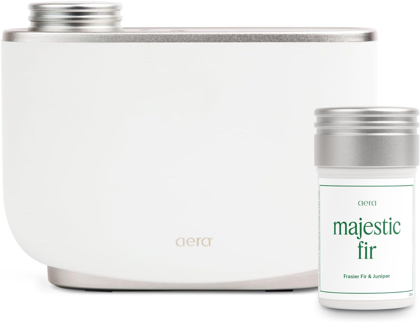 Aera Home Fragrance White Diffuser Bundle with Majestic Fir Refill - Smart Plug-in Aroma Control, Hypoallergenic Scent Technology, Family & Pet Safe, White + Limited Edition Majestic Fir Capsule