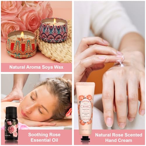 Thank You Gifts for Women, 9-Piece Rose Pamper Set – Luxury Relaxation Bath & Spa Hamper, Ideal Birthday Gift Box for Best Friend, Mum, Sister, Teacher, Unique Appreciation Presents(Thank You) - image 5