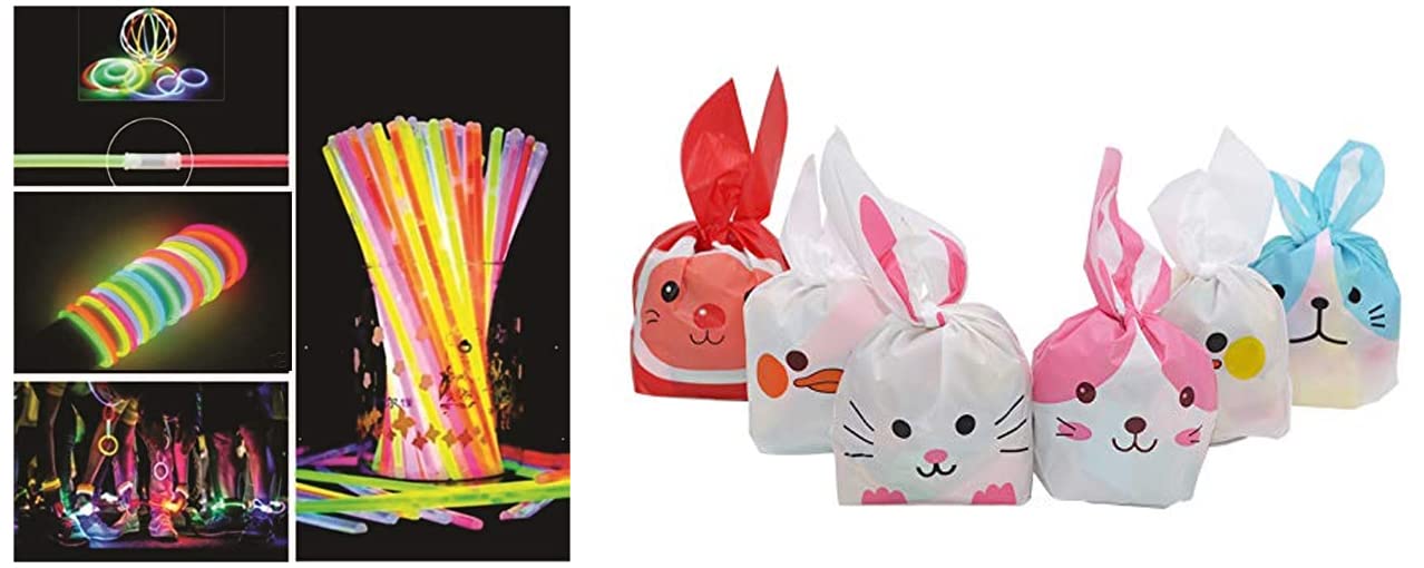Chocozone Light Up Toys Glow Sticks Mixed Colors Party Favors Supplies & Pack Of 50 Guddy Bags Party Favor Bags Cookie Bags Chocolate Pouches Birthday Party Return Gift Bags, Multicolour (B09SYZ8Q67) Amazon Price History, Amazon Price Tracker