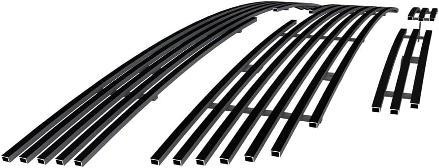 APS Compatible with Chevy Silverado 1500 HD 2006 & 05-06 2500HD 3500 & 07 Classic Models Main Upper Top Bumper Stainless Steel Chrome 8x6 Billet Front Grill Grille Insert Combo C67673C