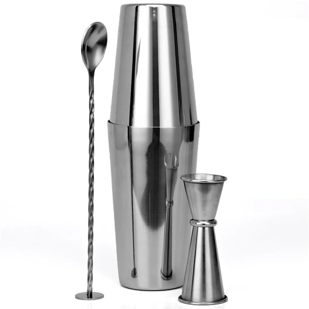 Juego de coctelera Boston, Kit de Barman, Juego de Regalo de coctelera for Bar en casa, Adecuado for Principiantes(9PCS)