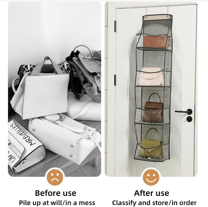 Miniatura 3 de Organizador colgante para puerta de armario, 4 estantes y 4 bolsillos para artículos esenciales de bebé, almacenamiento de dormitorio de niñas,
