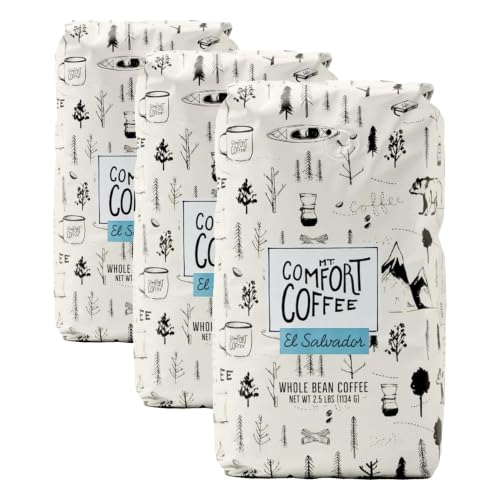 Image of Mt. Comfort Coffee El Salvador Medium Roast, 2.5lb - Flavor Notes of Honey, Tangerine, & Chocolate - Sourced From Local, El Salvadorian Coffee Farms - Roasted Whole Bean (Pack of 3)