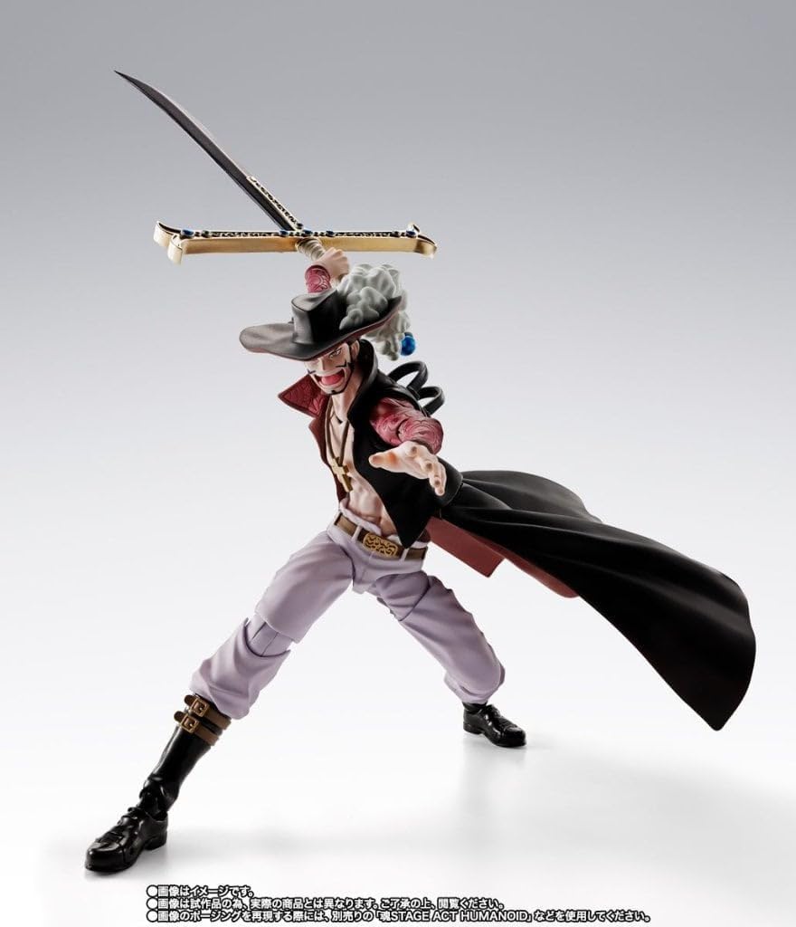 Tamashi Nations - One Piece - S.H. Figuarts Juracur Mihawk - Hawk Eye - PVC & ABS, Approx. 6.5 inches (165 mm) Painted Figure