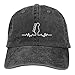 Baseball Cap Bass Guitar Heartbeat Denim Hats Adjustable Trucker Hats Dad Cap
