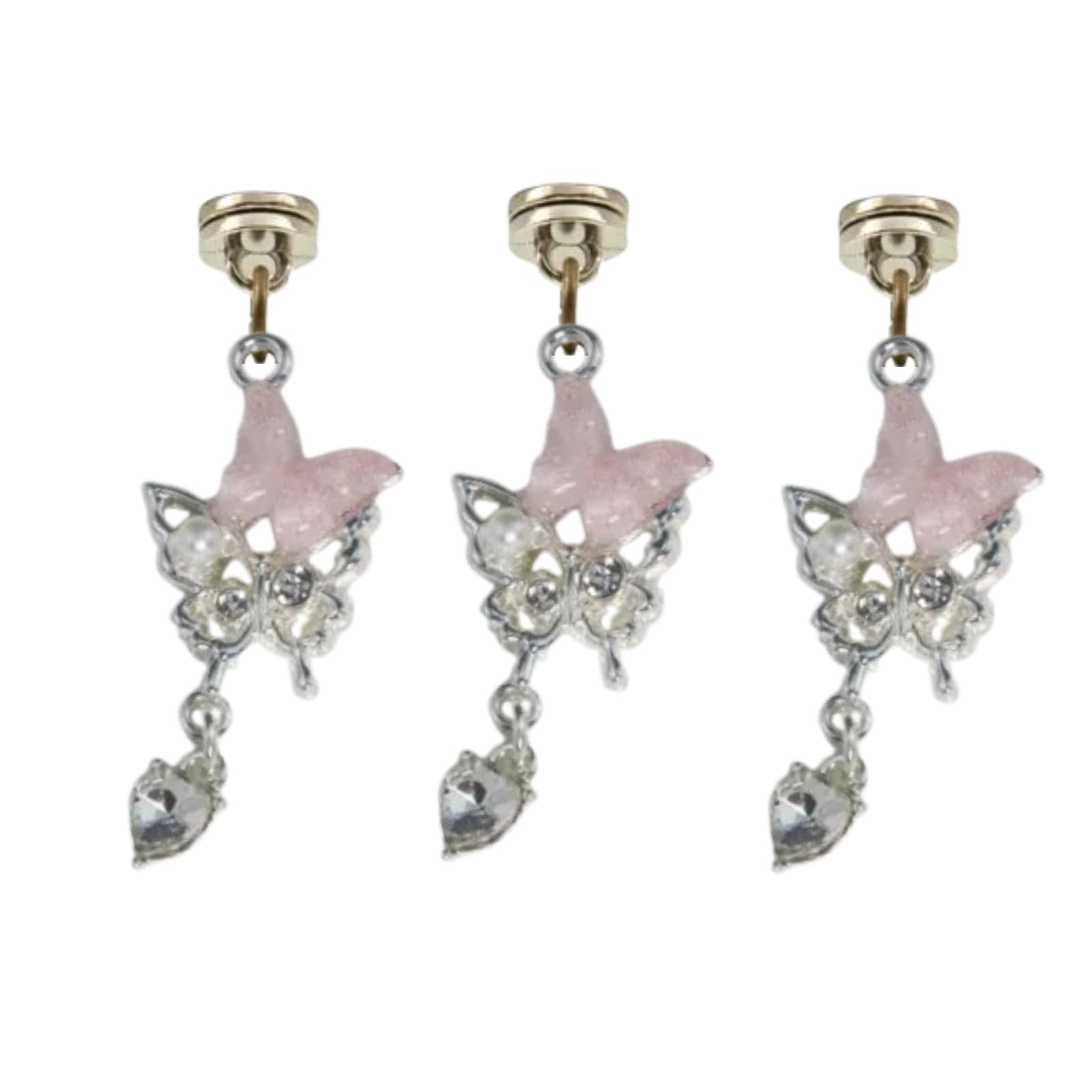 Butterfly Hinge Heads Decorative, Topper Magnetic Hinge Head Toppers,Hinge Head Home Decoration,Door Hinge Pin Topper (Pink)
