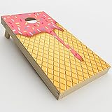 Skin Decal Vinyl Wrap for Cornhole Game Board Bag Toss (2xpcs.) Skins Stickers Cover/Ice Cream Cone Pink Sprinkles