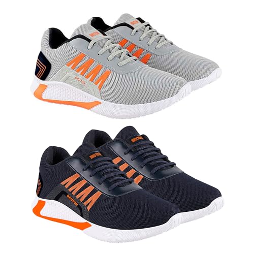 Image of BRUTON Shoes for Exclusive Trendy Shoes /Casual Shoes /Sports Shoes /Running Shoes for Men (Set of 2 Pairs)