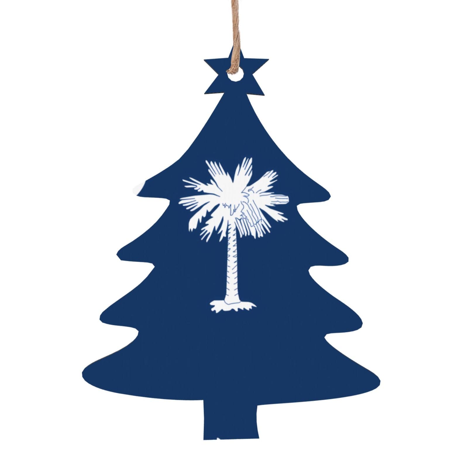 South Carolina Flag Printed Christmas Wooden Pendants, Simple and Environmentally Friendly, Holiday decorationsã€‚