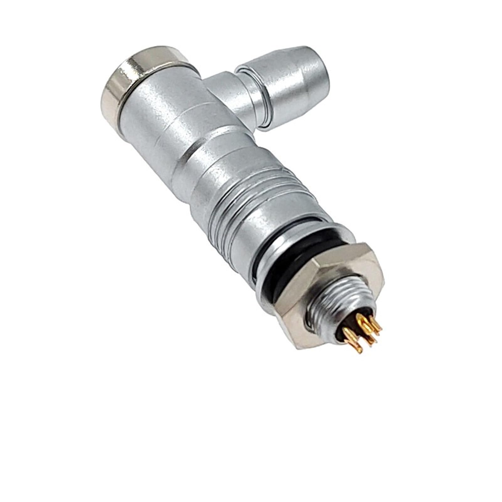 Conector XS6 estanco IP65 tipo codo en ángulo recto de 5 pines con cierre push-pull pequeño 8