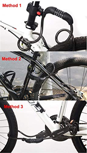 willceal Bike Lock Bicycle Chain Lock,with 5-Digit Resettable Number and Mounting Bracket,Combination Coiling Cable Lock Best for Bicycle Outdoors - 4 Feet x 1/2 Inch (Orange) - Thumbnail 3