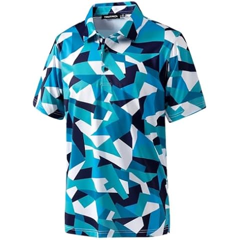 TRUSMOL Men's Performance Print Golf Polo Shirt Cover
