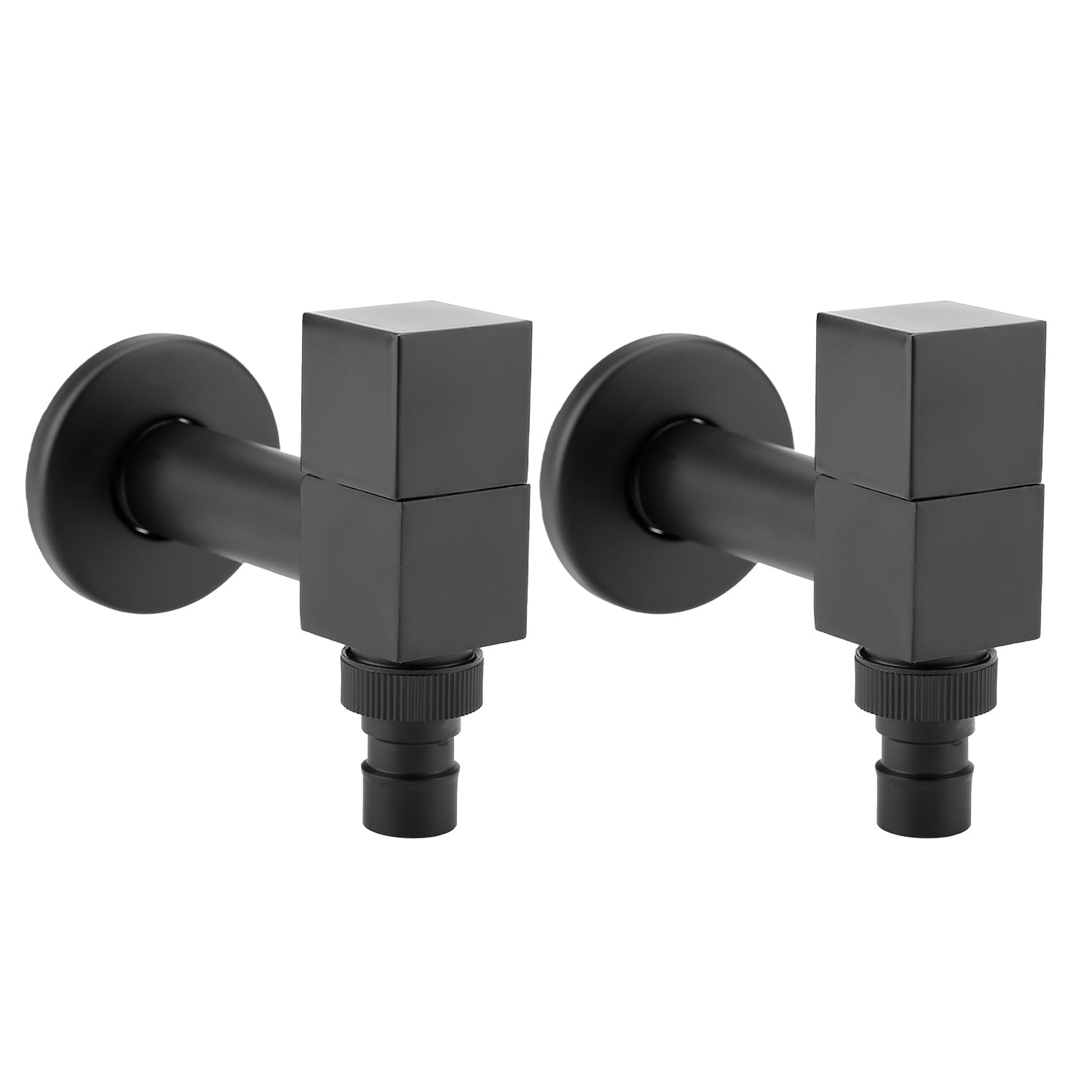 2 Pezzi Nero Montaggio A Parete Rubinetto, Stile Europeo Nero Montaggio a Parete Rubinetto Acqua Risparmiata Rubinetto da Giardino Quadrato per Casa, Bagno, Balcone e Cucina (G1/2 Thread)