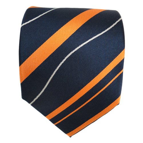 TigerTie Designer Cravatta in seta - arancione blu...