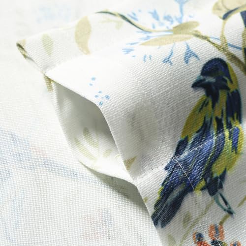 VOGOL Tie Up Blue Bird Kitchen Curtains, Floral Printed Pattern Design Window Topper, Length Ajustable Pelmet Valance for Kitchen Bedroom Living Room, 52×18, 1 Panel - Cosy Home Interiors VOGOL Tie Up Blue Bird Kitchen Curtains, Floral Printed Pattern Design Window Topper, Length Ajustable Pelmet Valance for Kitchen Bedroom Living Room, 52×18, 1 Panel - Image 3