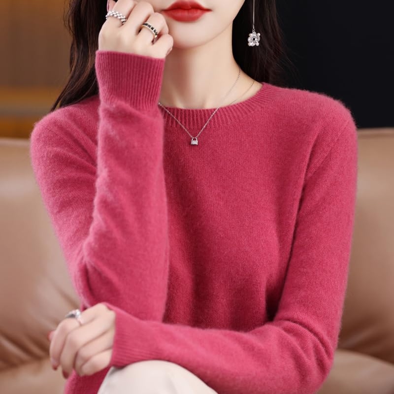 Cashmere Sweaters for Women, 100% Wool Sweaters Crewneck Long Sleeve Lightweight Fall Business Cardigan Sweater3