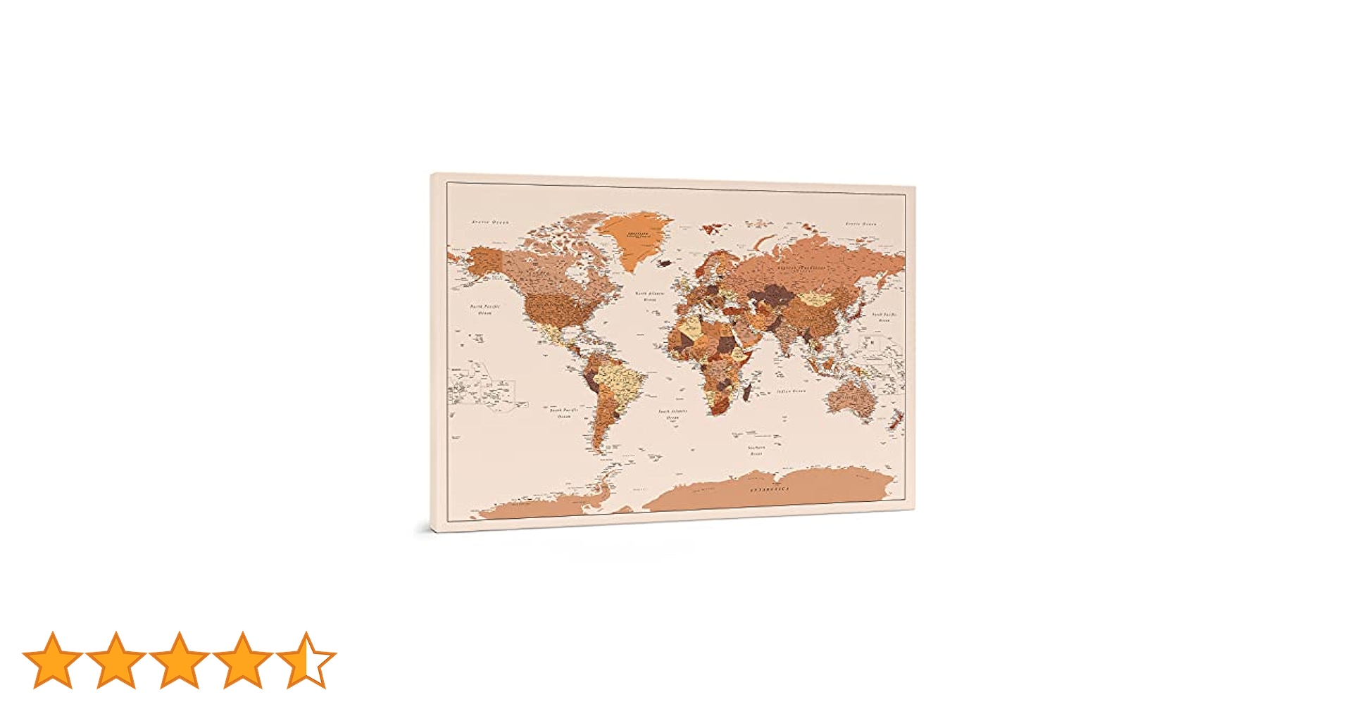Pannello In Fibra Per Puntine 120x80cm - Mappa Del Mundo Su Tela Con 50 Pin Inclusi