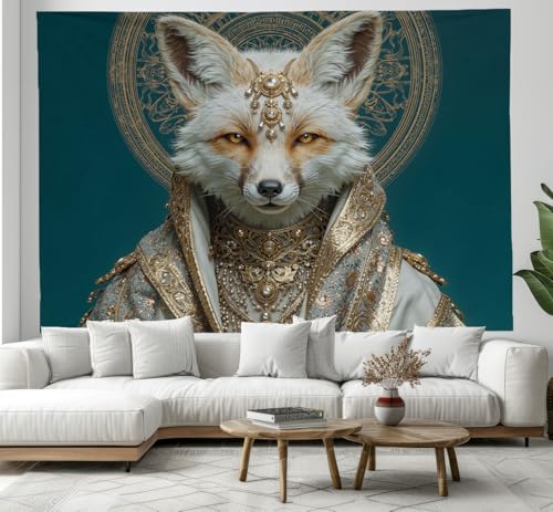 Tenture renard japonais 230x150cm pour habiller facilement un grand mur blanc