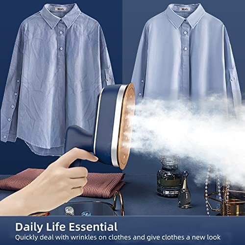 Handheld Steamer For Clothes, Portable Travel Garment Steamer With Rotary Handle, 180Ml Water Tank, 15 Second Fast Heat-Up, Mini Fabric Wrinkle Remover For Home And Travel(Blue Color) #TOP4