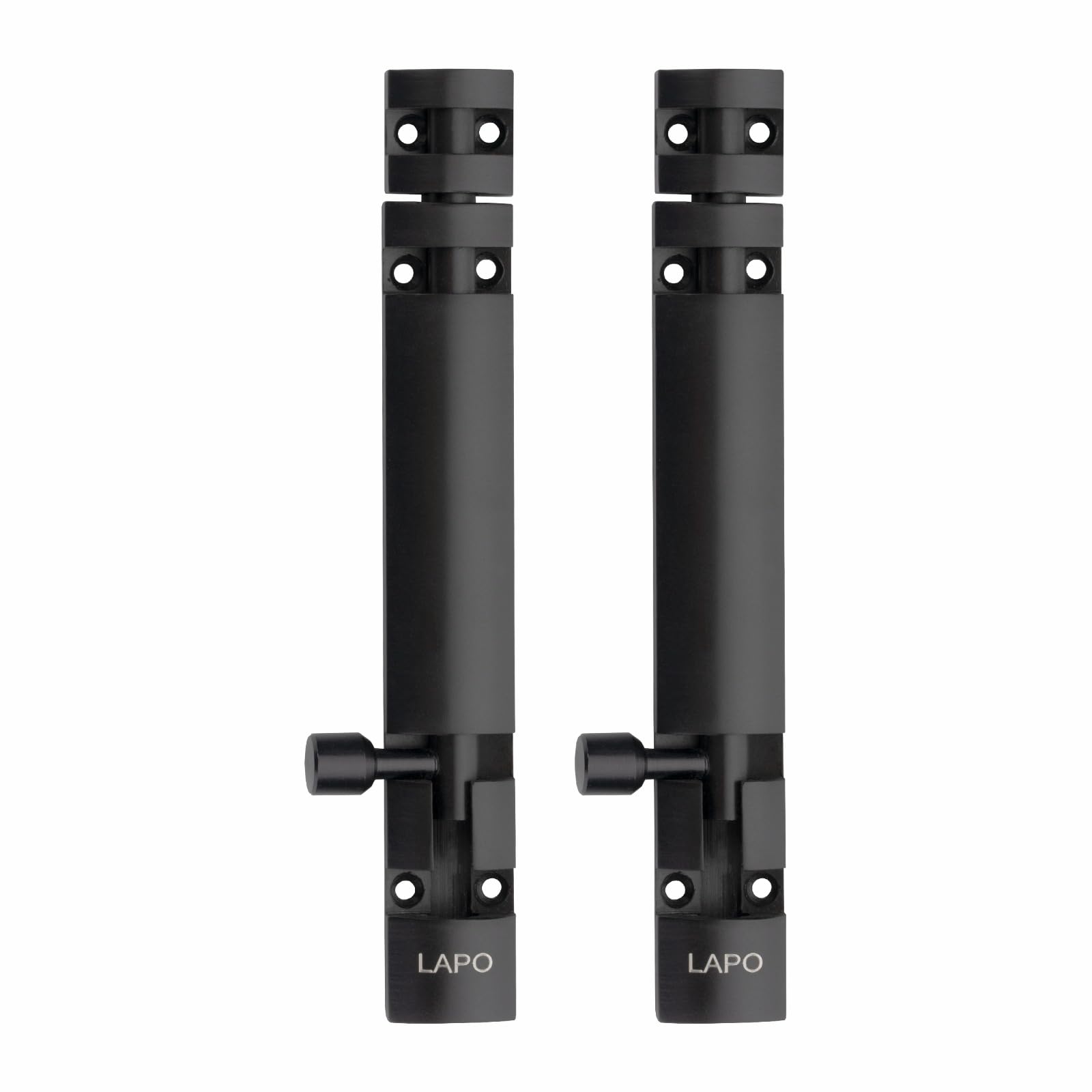 LAPO 2 Pack Heavy Duty Aluminium 8 Inch Tower Bolt for Home,Offices Doors and Windows/Tower Bolt for Main Door/Door Latch/Kundi/Chitakini/Door Latch for Main Door and Windows (Black Finish, Pack of 2)