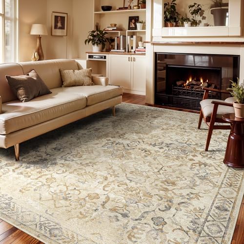 Deerly Area Rug 6x9 Rugs for Living Room Beige Machine Washable R...