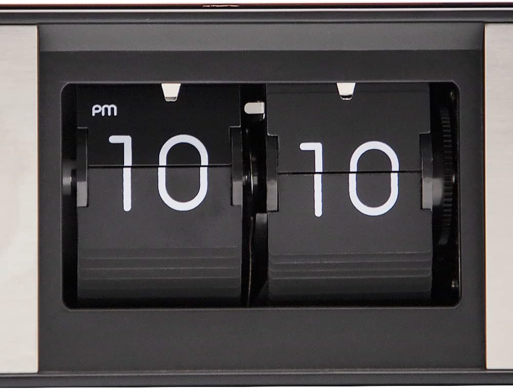 Retro Digital Flip Down Clock,Retro Vintage Design Auto Flip Clock Desk Clock,LED Light,Battery Operated Digital Display,Home and Office Decorations(Battery not Included)