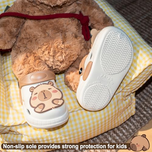 Image of Cute Capybara Slippers for Kids,Kids Girls Boys Clogs Garden Shoes,Funny Toddler Animal Slides Sandals,Water Shower Beach Pool Slippers Indoor Outdoor