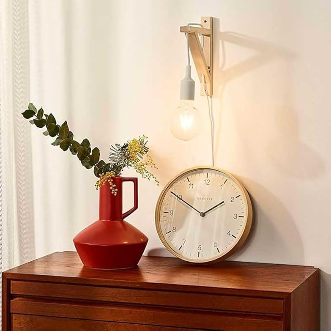 B·LED BARCELONA LED BarcelonaLED wandlamp met kabel, stopcontact Scandinavische hoekschakelaar van hout, hanger, siliconen wit, E27 LED photo 2