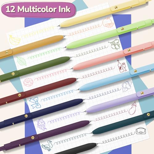 YOXMJDB 12 bolígrafos de gel coloridos 0.5mm punta fina miniatura 2