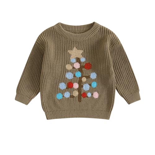 Image of Infant Newborn Baby Christmas Sweater Cute Candy Cane Warm Knitted Sweater Top Toddler Fall Winter Clothes
